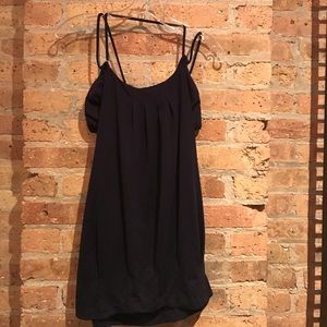 Lululemon dark navy blue flowy tank with bra sz 10